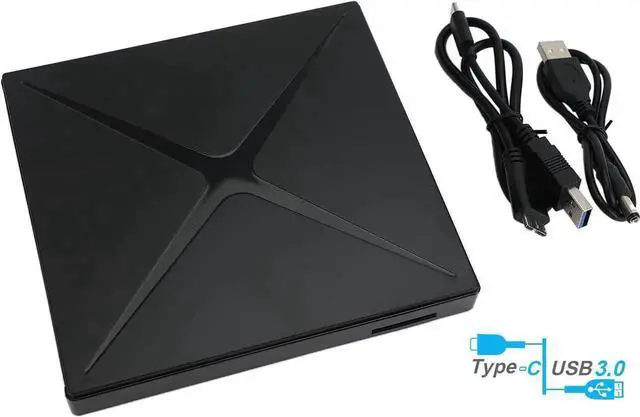 Main image of JAENFONG External DVD Drive DVD Player Support SD Card Reader for Laptop Portable USB Tpye-C CD/DVD+/-RW Drive/DVD Player CD ROM Burner Compatible with Windows Linux OS Apple Mac