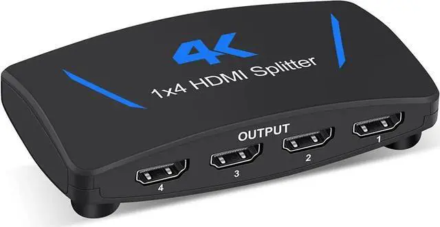 Main image of JAENFONG 1x4 HDMI Splitter JAENFONG 1 in 4 Out HDMI Splitter Audio Video Distributor Box Support Full HD 3D & 4K x 2K Compatible for Projector, HDTV, STB, DVD, PS3 Etc