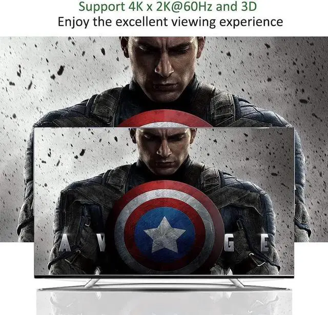 Alt view image 7 of 7 - HDMI Splitter 1 in 2 Out with Audio Extractor(3.5mm, Coaxial & SPDIF audio out), 4K 1x2 HDMI Splitter for Dual Monitors HD 1080P 3D Splitter, Supports HDCP2.2, Xbox PS3/4/5 Sky Box Fire Stick DVD