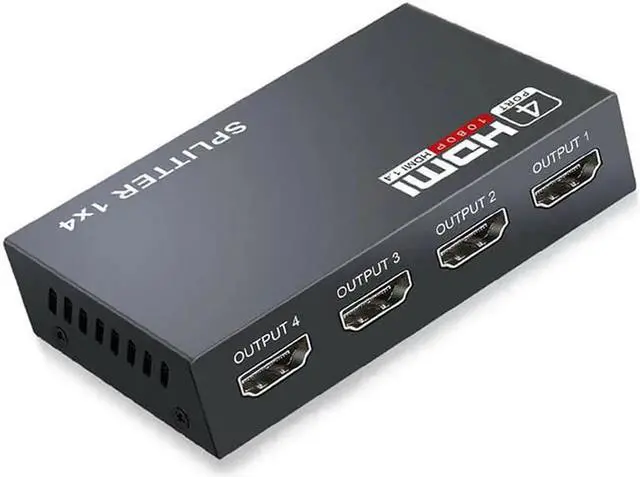 Main image of JAENFONG HDMI Splitter 1 in 4 Out -4K Hdmi Splitter 1x4 Ports v1.4 Powered 4K/2K Full Ultra HD 1080p US Adapter 3D Support