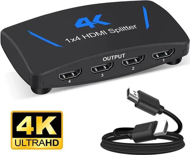 Main image of JAENFONG Ultra HD 4K 30 Hz 1x4 HDMI Splitter Resolutions Up to Full Ultra HD 4Kx2K@30Hz 1080P and 3D Compatible with Xbox, PS4 PS3 Fire Stick Blu Ray Apple TV HDTV 4 Ports (1 in 4 Out)