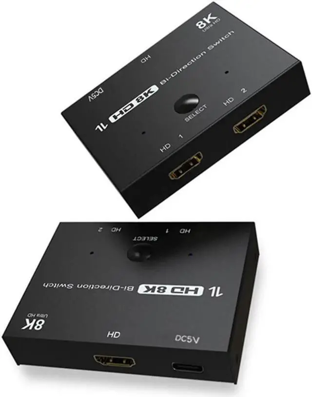 Main image of JAENFONG Ultra HD 8K Switcher HDMI-Compatible 2.1 Bi-Direction Switch Splitter 1x2 2x1 8K@60Hz 4K@120Hz High Speed 48Gbps Switch Adapter for PS4 TV Box HDTV Xbox Projector