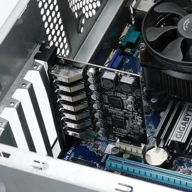 Alt view image 3 of 7 - JAENFONG Superspeed 7 Ports PCI-E to USB 3.0 Expansion Card - PCI Express(PCIe) Expansion Card USB Card for Desktop PC Support Win XP Win7 Win 8 Win 10 Win 11 Linux