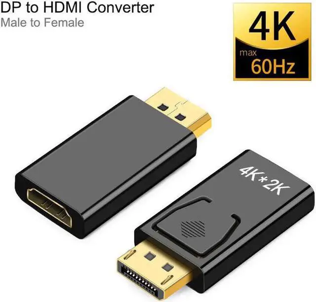 Main image of JAENFONG DP To HDMI Max 4K/2160P Display Port DP Male To HDMI Female Adapter Black High Quality Dp To Hdmi Converter For HDTV PC,2-PACK
