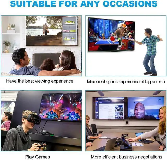 Alt view image 3 of 7 - JAENFONG 8K HDMI Cable Ultra High-Speed Cobalt 2.1 Cable -JAENFONG  48Gbps with eARC, 8K at 60Hz for Superior Video and Sound Quality - HDMI Cable for PS5, Apple TV, Roku, Smart TV, 3.3ft