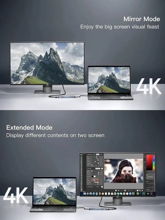 Alt view image 4 of 7 - JAENFONG USB C Hub 4K 30Hz, 7-in-1 USB C PD HDMI USB Hub Dongle with 4K 30Hz HDMI, 100W PD, USB 3.0, 2 USB-A, SD/Micro SD for MacBook Air/Pro M1 2020, iPad Pro 2021, iPad Mini 6