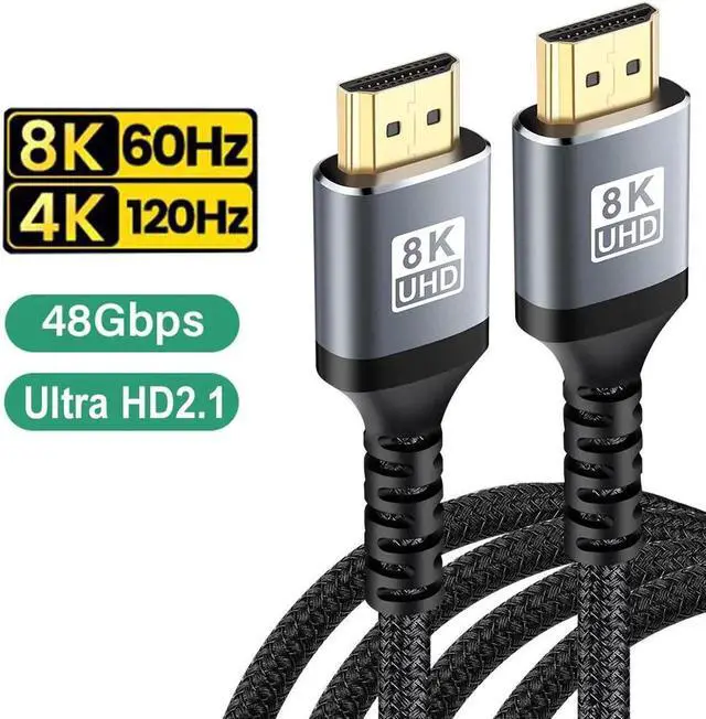 Main image of JAENFONG 8K HDMI 2.1 Cable 10FT, 48Gbps High Speed 3D 8K60 4K120 144Hz eARC RTX 3090 HDR10 4:4:4 HDCP 2.2&2.3 Dolby Compatible with Playstation 5/PS5, Xbox Series X, Roku/Fire/Sony/LG