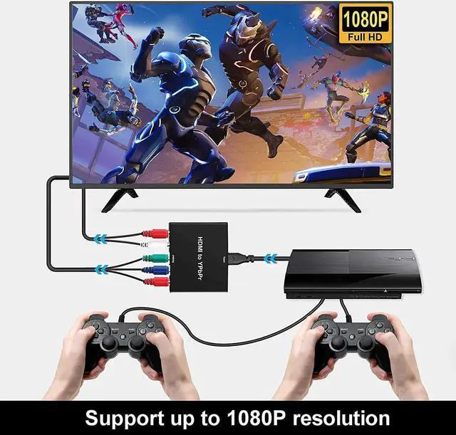 Alt view image 3 of 7 - JAENFONG HDMI(input) to YPbPr (output) Converter, avedio links HDMI to YPbPr 5RCA Converter, Supports 1080P Video Audio Converter Adapter with Power Adapter for DVD PSP Xbox 360 PS2 to HDTV Monitor