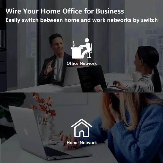 Alt view image 4 of 7 - 2.5G/5G Gigabit Ethernet Cable Switch Bi-Directional, RJ45 Ethernet Selector, 1000Mbps Shielded Ethernet Splitter, Internet Cable Extender Plug LAN Cable for Cat5, Cat5e, Cat6, Cat7,Cat8