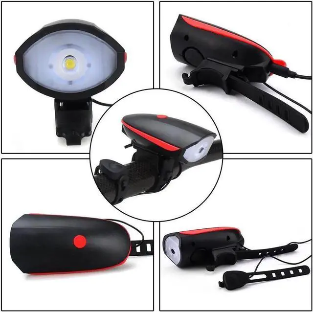 Alt view image 7 of 7 - Super Bright Bike Light Set Bike Horn 120 db USB Rechargeable Bike Headlight Taillight Included Bicycle Light Front and Rear,250 Lumens,IP44 Waterproof For Bicycle Mountain Bike Safe Riding
