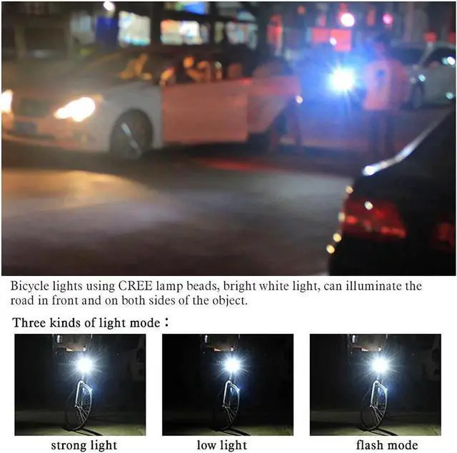 Alt view image 3 of 7 - USB Rechargeable Bike Lights Front and Back - Waterproof and Easy Installation - Super Bright Bike Headlight, Free Tail Light and Horn Included - Green