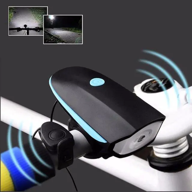 Main image of Bike Horn Lighting- Mini USB Rechargeable 250 Lumen LED Super Bright Bicycle Headlight with 120dB Loud Bike Horn For Bicycle Mountain Bike Safe Riding