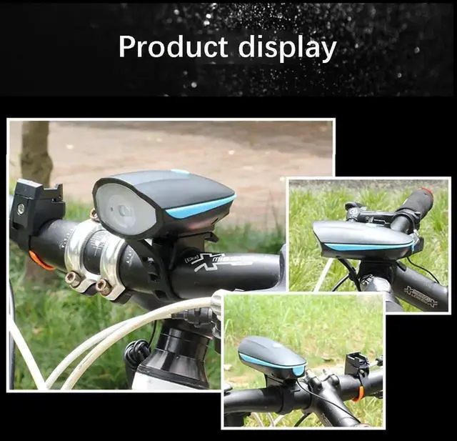 Alt view image 2 of 6 - Bike Horn Lighting- Mini USB Rechargeable 250 Lumen LED Super Bright Bicycle Headlight with 120dB Loud Bike Horn For Bicycle Mountain Bike Safe Riding