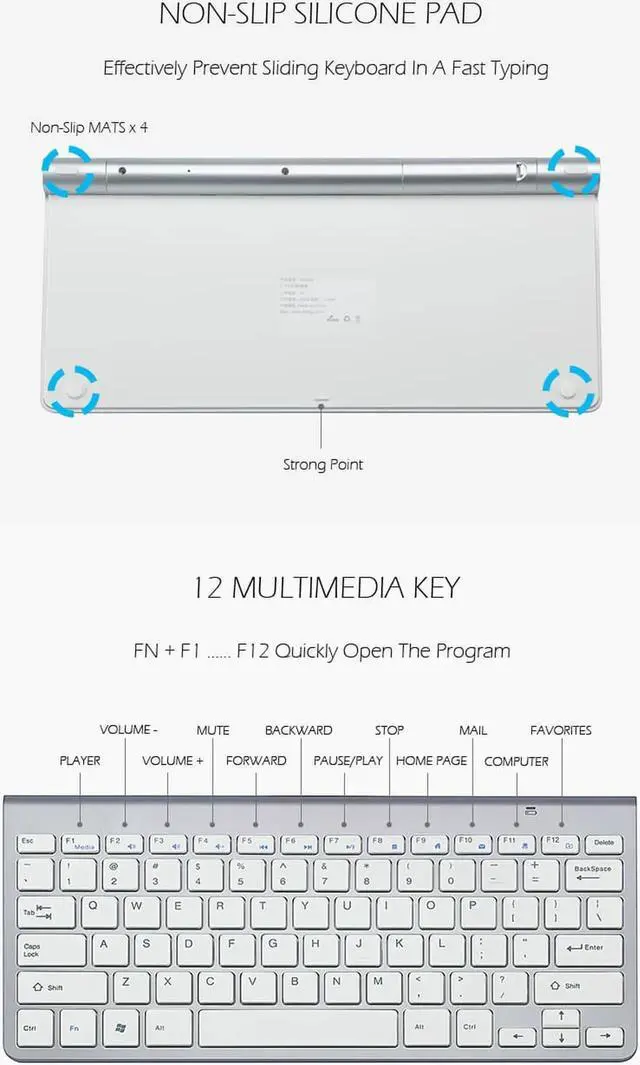 Alt view image 3 of 7 - JAENFONG 2.4 Gigahertz Ultra-Slim Wireless Keyboard and Mouse Combo, Multimedia Office Keyboard for PC, Laptop and Desktop,Business Office-(Black)