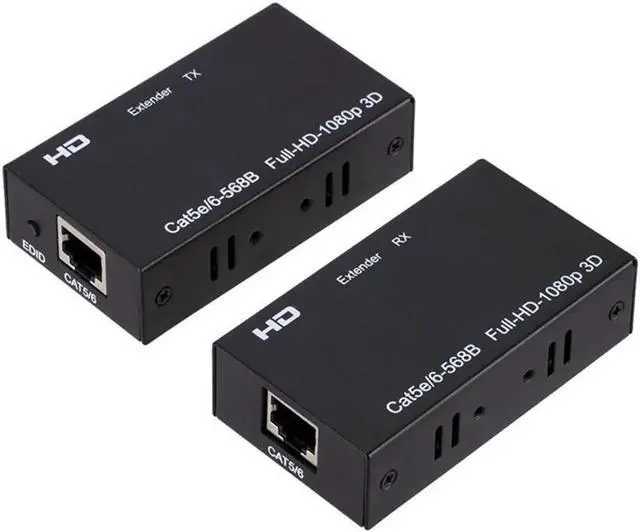 Main image of HDMI Extender Over CAT5/CAT6with IR Up to 196ft/60m - 1080P Full HD Signal Distribution (Transmitter and Receiver)
