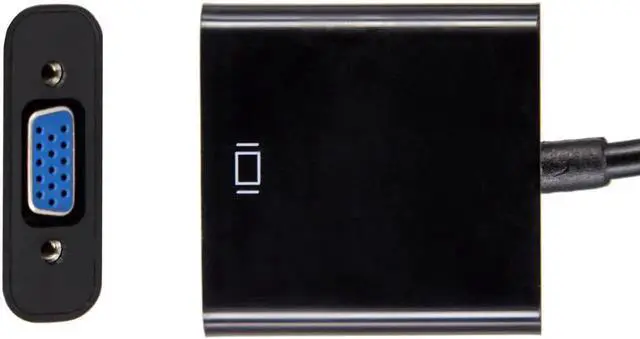 Alt view image 2 of 7 - HDMI to VGA Adapter Converter up to 1080P Male HDMI to Female VGA for PC, Laptop, Ultrabook, Raspberry Pi, Chromebook (Black)