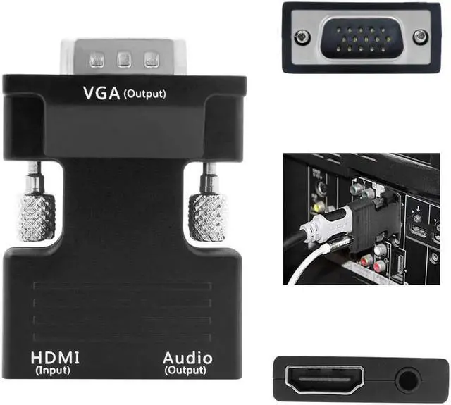 Alt view image 4 of 7 - Active 1080P HDMI Female to VGA Male Adapter Converter with 3.5 mm Stereo Audio Convert your Monitor and Projector for Laptop PC PS3 Xbox Blu-ray DVD TV Stick