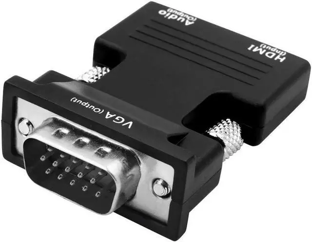 Alt view image 3 of 7 - 1080P HDMI Female to VGA Male Adapter Converter with 3.5 mm Stereo Audio for TVs, Speakers, Computers, Laptops, Gaming Consoles, Notebooks, Blu-ray DVD Players & More