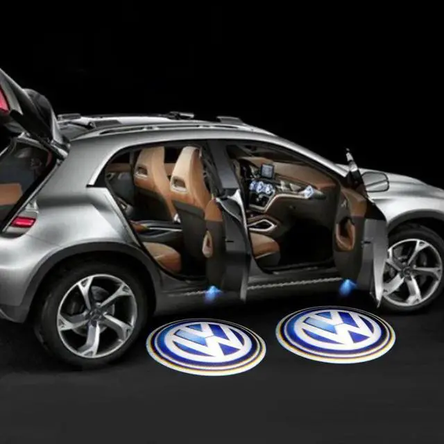 Main image of Car Door Projector Lights 2 Pcs Wireless Led Car Lights With Magnet Sensor Auto Courtesy Welcome Logo Shadow Lamp Battery Operated 6AAA included(VW)