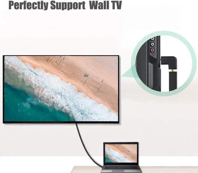 Alt view image 2 of 7 - - [4 Pack] HDMI 90 and 270 Degree Right Angle Adapter, HDMI Male to Female Connector, 4K 3D HDMI Adapter for TV, Monitors, Projector, Xbox, Black