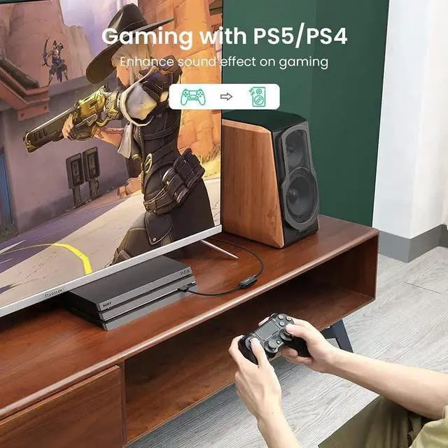 Alt view image 2 of 7 - USB Sound Card Audio Adapter, [24-Bit 96KHz Chip ] USB Headset Headphone Microphone Adapter, External USB to 3.5mm TRS 3-Pin Mic/Audio Splitter Jack, Stereo Sound (Black)