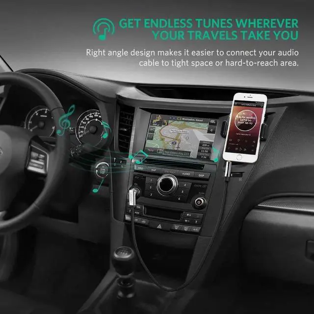 Alt view image 2 of 7 - 3.5mm Jack Audio Cable Jack 90 Degree Right Angle 3.5 mm Male to Male Cloth Audio Aux Cable For iPhone Car Headphone Speaker Wire Line Aux Cord-(Black 10ft/3m)