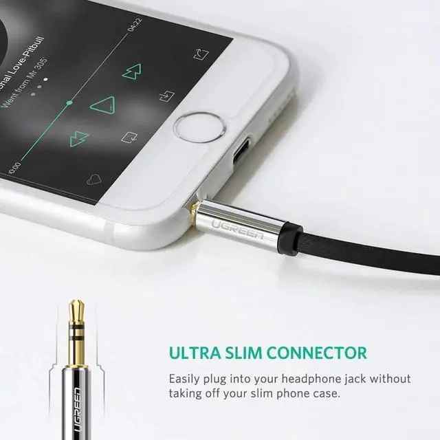 Alt view image 7 of 7 - 24K Gold Plated 3.5mm Aux Cable 90 Degree Right Angle Male to Male for Apple iPhone, iPod, iPad, Samsung, Smartphones, Tablets and Speakers,24K Gold Plated Male to Male-(Black, 6.6ft/2m)