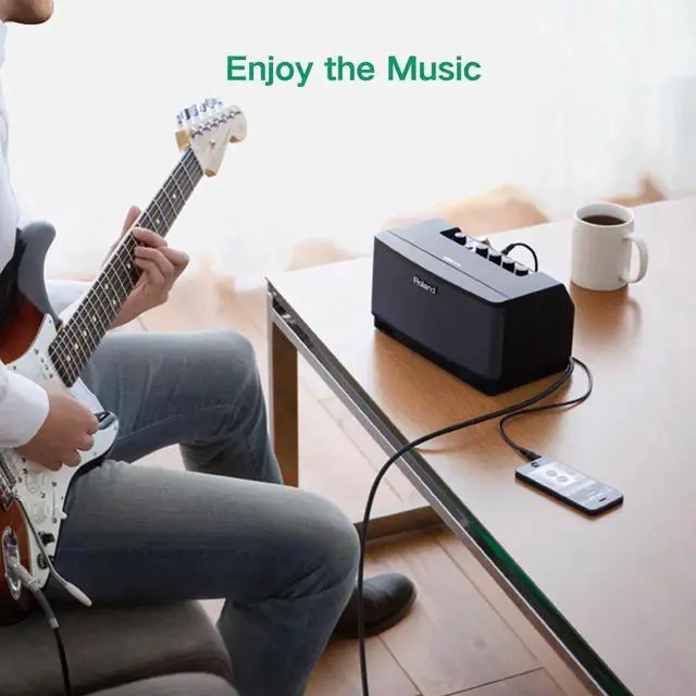 Alt view image 2 of 7 - 3.5mm 1/8" Male TRS to 6.35mm 1/4" Male TRS Stereo Audio Cable with Zinc Alloy Housing and Nylon Braid for iPhone, iPod, Laptop,Power Amplifier,Microphone and Guitar -(3.3ft, 1meter)