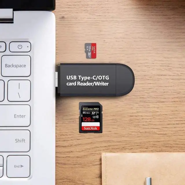 Alt view image 3 of 7 - USB3.0/Type C SD Card Reader, USB 3.0 SD Card Reader OTG Adapter for SDXC, SDHC, SD, MMC, RS- MMC, Micro SDXC, Micro SD, Micro SDHC Card and UHS-I Cards USB 2.0