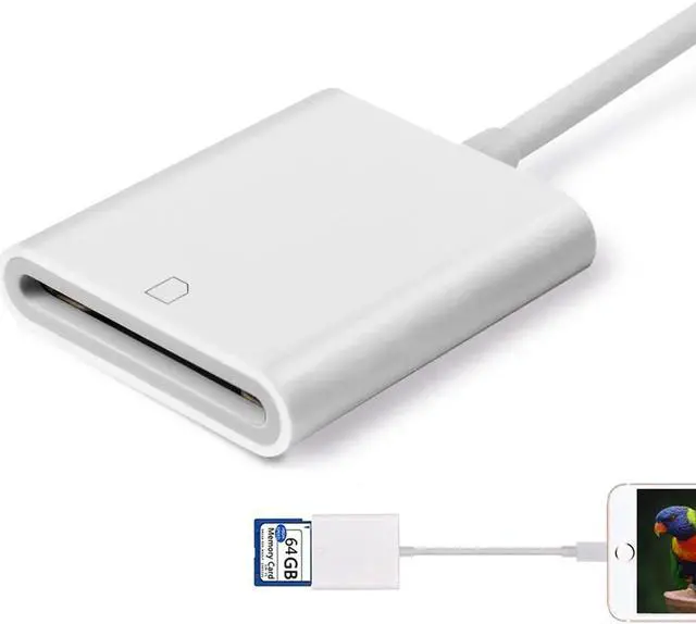 Main image of SD Card Reader iPhone iPad, Lightning to SD Card Reader Trail Game Camera Adapter Compatible iPhone Xs Max/Xs//Xr/X/8/8 Plus/7/7 Plus/6/6s/iPad Mini/Air/Pro - Support iOS 9.2 up