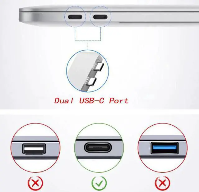 Alt view image 5 of 7 - Dual USB C Hub Adapter for MacBook Air 2018, MacBook Pro 2018/2017/2016 with 4K HDMI, Thunderbolt 3, 100W PD, 2 USB 3.0 and SD/Micro Card Readers- Silver