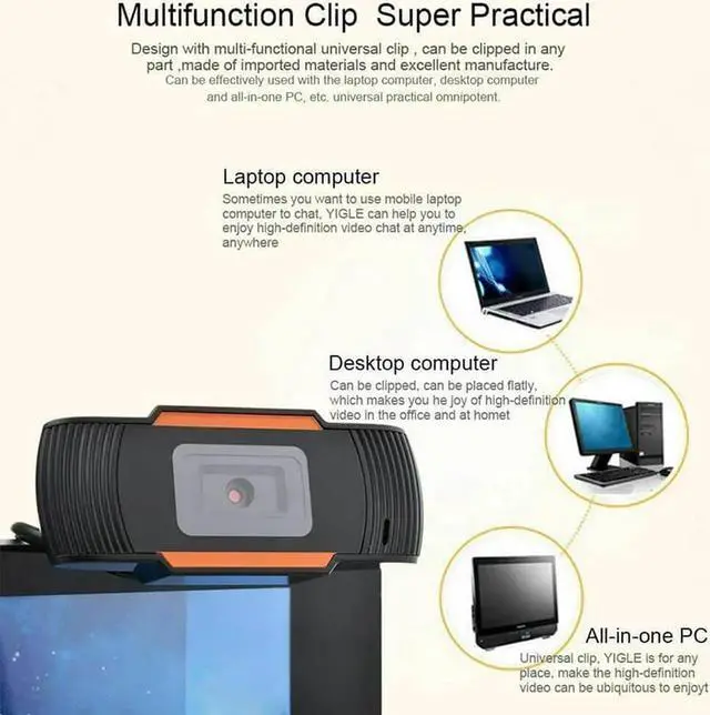 Alt view image 7 of 7 - USB Streaming Camera 480P Webcam Built-In Mic Work Desktop Vertical Computer Camera Rotatable Support Efficient Quality Sensor