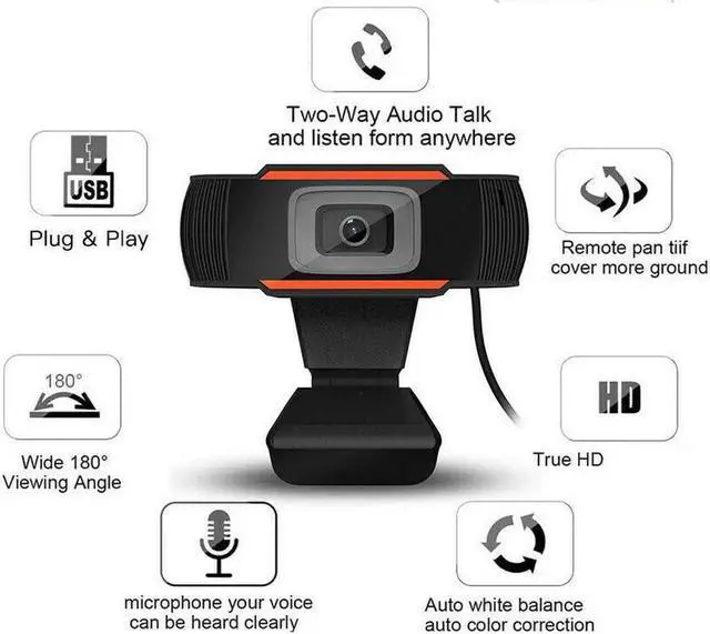 Alt view image 4 of 7 - HD Webcam 480P,HDWeb Camera with Built-in HD Microphone USB Plug Play WebCam for Gaming Conferencing Desktop Widescreen Video