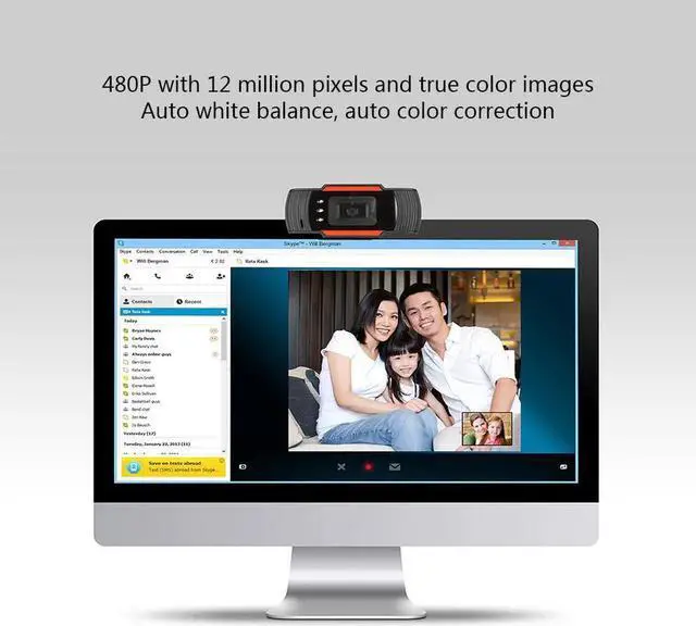 Main image of Computer Accessories Streaming Camera 480P Webcam Built-in Mic Work with Win7 Win8 for MSN Skype Tahoo Netmeeting