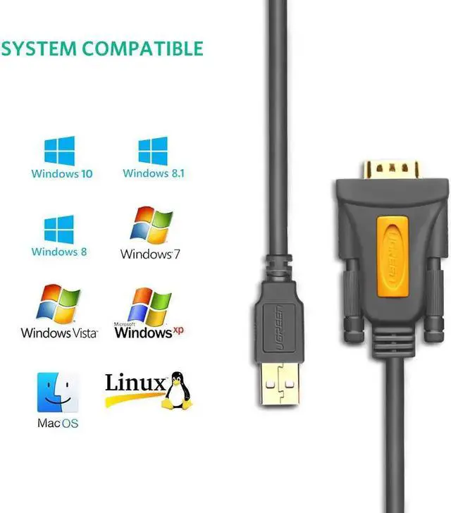 Alt view image 6 of 7 - USB to Serial Adapter - Gold Plated - Prolific PL2303 Chipset - DB9 (9-pin) - USB to RS232 Adapter for Windows 10, 8.1, 8,7, Vista, XP, 2000, Linux and Mac OS, (3ft)