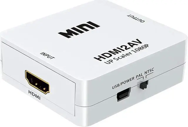 Alt view image 5 of 7 - HDMI to RCA,HDMI to AV, 1080P HDMI to AV 3RCA CVBs Composite Video Audio Converter Adapter Supporting PAL/NTSC with USB Power Cable (White)