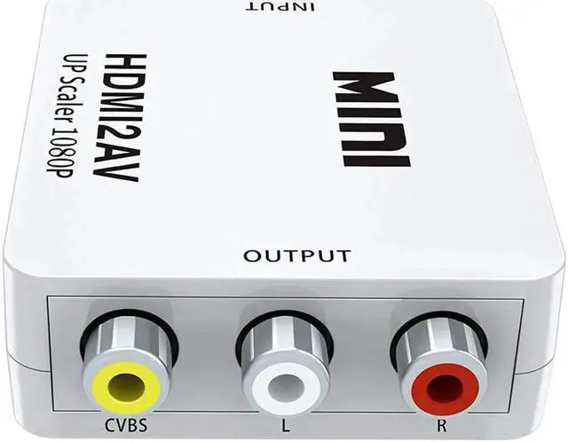 Alt view image 3 of 6 - HDMI to RCA- 1080P HDMI to AV 3RCA CVBs Composite Video Audio Converter Adapter Supporting PAL/NTSC with USB Power Cable (White)