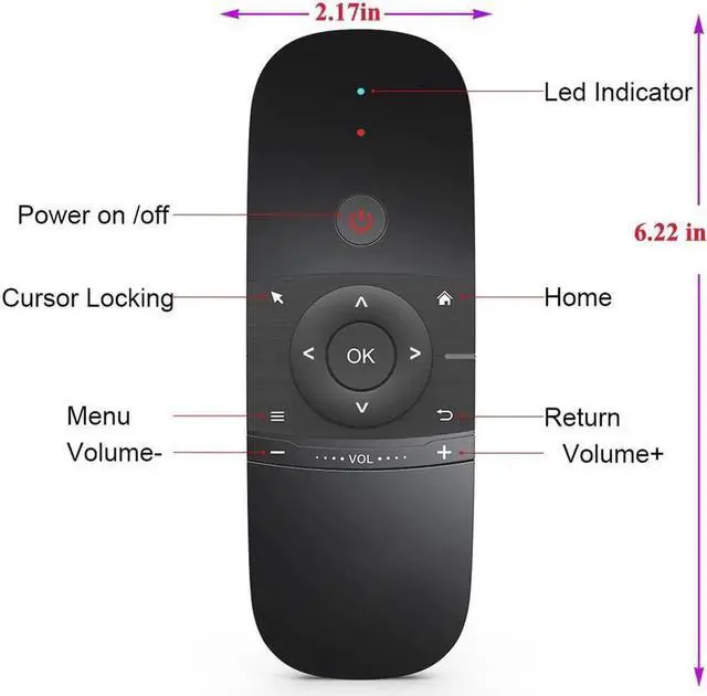 Alt view image 5 of 7 - WeChip W1 Air Mouse Remote, 2.4G Backlit Voice Remote Control with Wireless Keyboard Touchpad, Anti-Lost Function, for Nvidia Shield, Android TV Box, Smart TV, PC, Projector, HTPC - Black