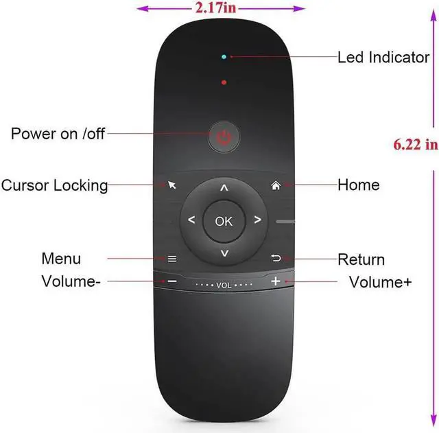 Alt view image 3 of 7 - Upgrade W1 Universal TV Remote Air Mouse, Wireless Keyboard Fly Mouse 2.4GHz Connection Air Remote Keyboard Mouse for Android TV Box/PC/Smart TV/Projector/HTPC/All-in-one PC/TV