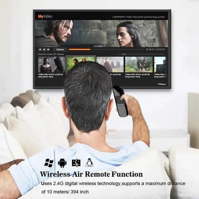 Alt view image 6 of 7 - Upgrade W1 Universal TV Remote Air Mouse, Wireless Keyboard Fly Mouse 2.4GHz Connection Air Remote Keyboard Mouse for Android TV Box/PC/Smart TV/Projector/HTPC/All-in-one PC/TV