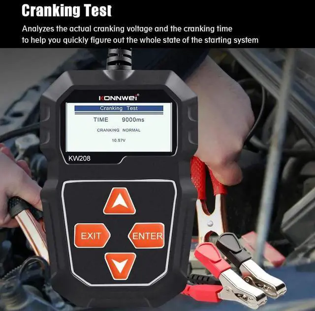 Alt view image 6 of 7 - Car Battery Tester 12V Load Tester, KONNWEI KW208 100-2000 CCA Automotive Alternator Tester Digital Auto Battery Analyzer Charging Cranking System Tester for Car Truck Motorcycle ATV SUV Boat
