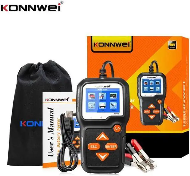 Main image of Car Battery Tester 6V 12V Load Tester, KONNWEI KW650 100-2000 CCA Automotive Alternator Tester Digital Auto Battery Analyzer Charging Cranking System Tester for Car Truck Motorcycle ATV SUV Boat