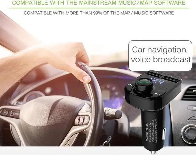 Alt view image 7 of 7 - USB 4.1A Car Fast Charger Bluetooth Car Kit Transmissor FM MP3 Player Com LED Display Micro SD TF Music Playing