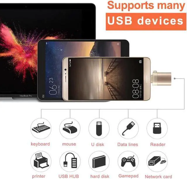 Alt view image 2 of 7 - USB C to USB 3.0 Adapter,3Pack USB Type C Male to USB 3.0 Female Converter, On The Go(OTG) for Galaxy S8 S8+, LG G5 G6, HTC 10, Nexus 5X, Nexus 6P, OnePlus 2 and More(Black)