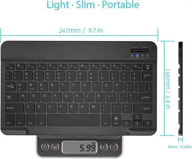 Alt view image 6 of 7 - Ultra-Portable, Stand-Alone Keyboard COMPATIBLE DEVICES Apple iOS iPad Pro Mini Air iPhone, Android such as iPad Air 3 10.5-inch (2019) / iPad mini 5 (2019) / iPad 9.7 inch iPad 2018-Black