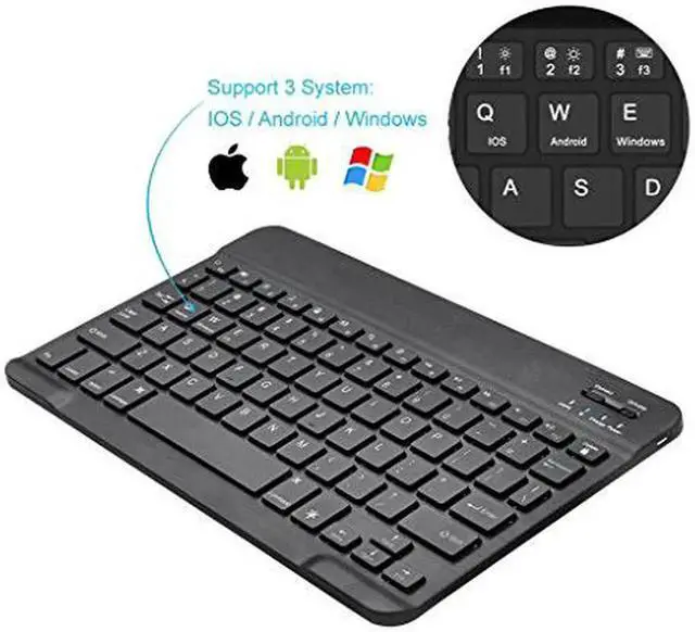 Alt view image 5 of 7 - Wireless Bluetooth Keyboard Compatible with 2019/2018 iPad Pro 11/12.9/10.5, iPad Air, iPad Mini, iPhone and Other Bluetooth Devices, Compatible iPad Pro Mini Air iPhone, Android-White