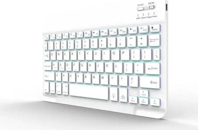 Main image of Wireless Bluetooth Keyboard Compatible with 2019/2018 iPad Pro 11/12.9/10.5, iPad Air, iPad Mini, iPhone and Other Bluetooth Devices, Compatible iPad Pro Mini Air iPhone, Android-White