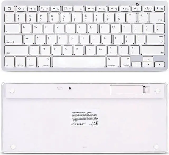 Alt view image 2 of 6 - Bluetooth Ultra-Slim Keyboard for iPad Air 2 / Air, iPad Pro, iPad mini 4 / 3 / 2 / 1, iPad 4 / 3 / 2 , New iPad 9.7"(2017), Galaxy Tabs and Other Mobile Devices (White)