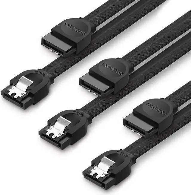 Main image of SATA III Cable, SATA III 3 Pack 6Gbps Straight HDD SDD Data Cable with Locking Latch 18 Inch for SATA HDD, SSD, CD Driver, CD Writer