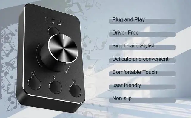 Alt view image 5 of 7 - USB Multimedia Control Knob Inline Volume Controller with USB Type-C Audio Input Ports, One-Key Mute and 3 Volume Control Modes